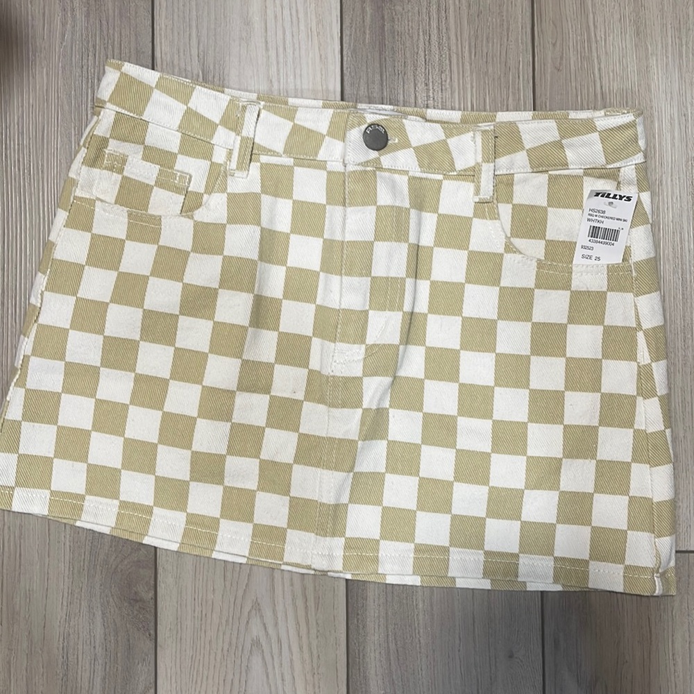 RSQ Checkered Mini Skirt
